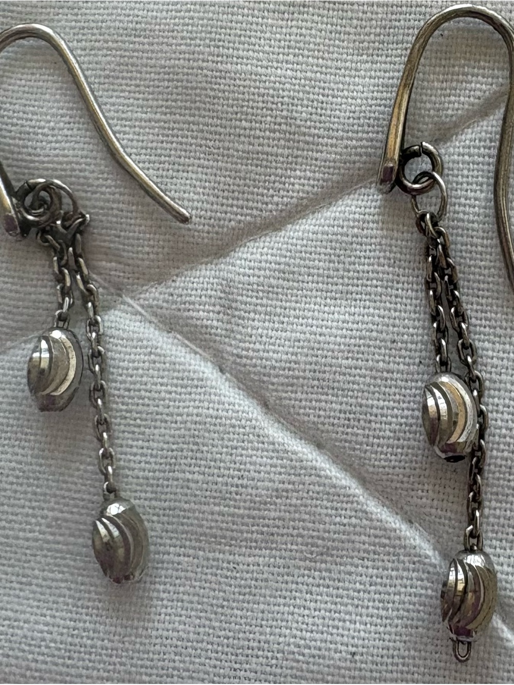 Sterling Silver Drop Chain Dangle Earrings - Silver